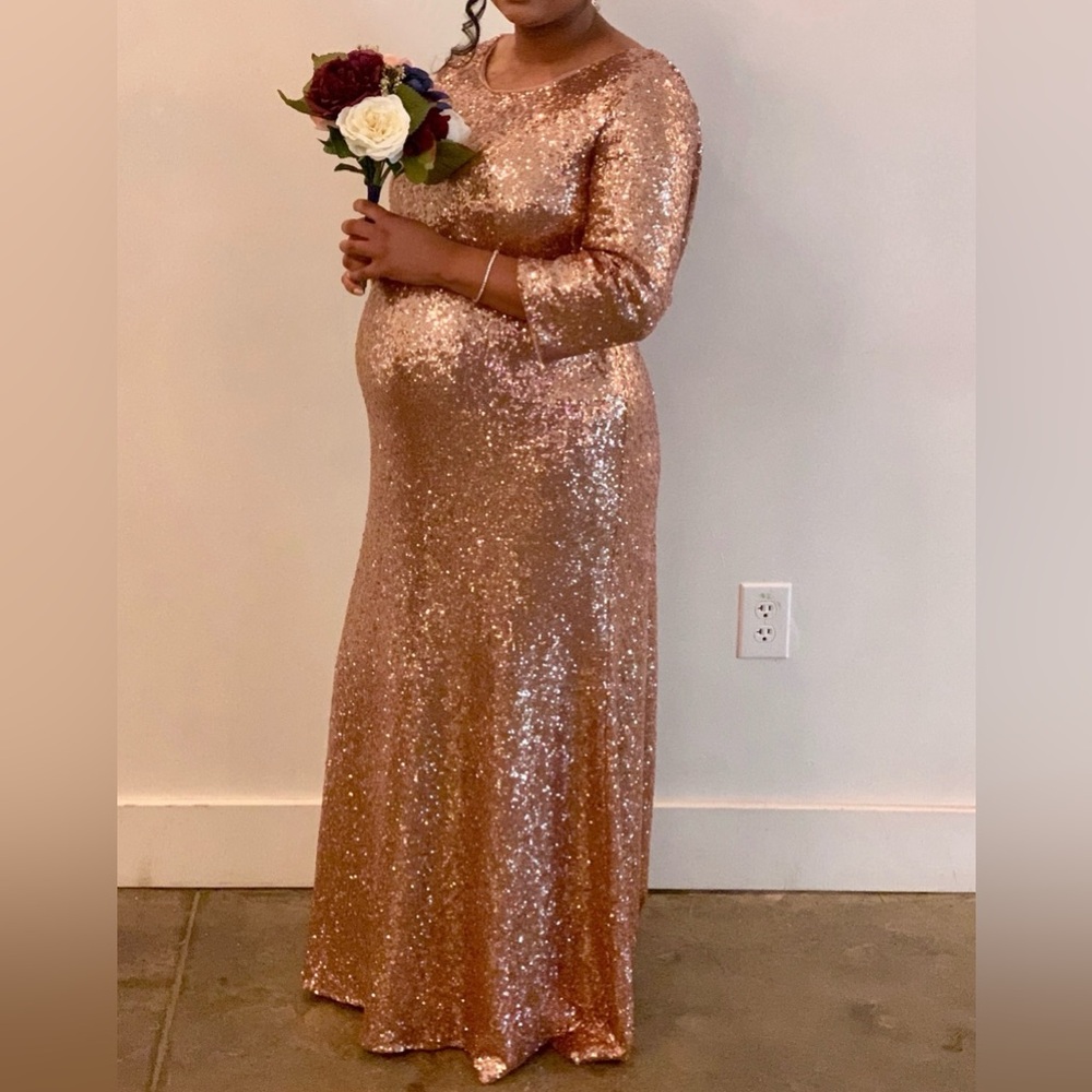 Rose gold sequin formal gown